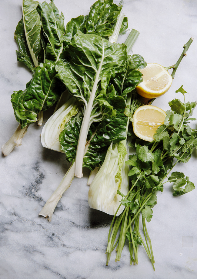 Chard, fennel, bean soup with clams and pistachio pesto | Cannelle et Vanille